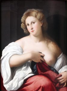 Ritratto di una giovane donna con seno nudo